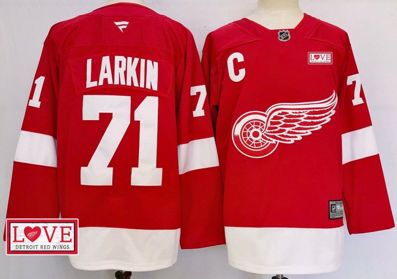 Men Detroit Red Wings #71 Larkin Red Fanatics 2025 NHL Jersey style 11